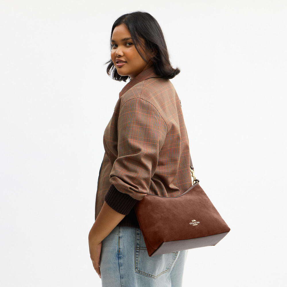 Coach Brown Suede Laurel Shoulder Bag With Tassels - Picture 9 of 9